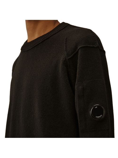 Maglione da uomo in misto lana riciclata, girocollo, colore black C.P. COMPANY | KN707A110149A999